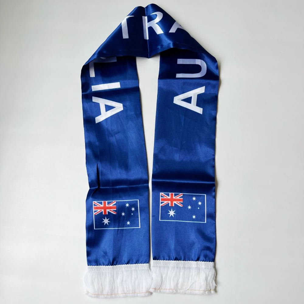 Écharpe Drapeau Haïti Norvège 2026, 14x135cm, Imprimée Double Face en Satin, avec Pompons, Idéale pour le Football et les Sports