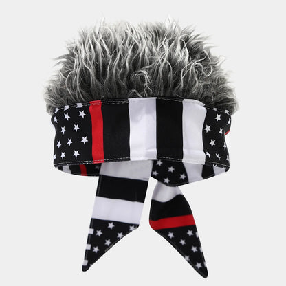 Nouveauté 2026 : Bandeau Perruque, Chapeau de Fan Sportif Inspiré des Drapeaux Nationaux, Casquette Amusante à Cheveux Artificiels pour Match de Football et Fête