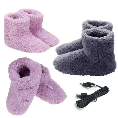 Pantoufles chauffantes en peluche - chaleur USB jusqu’à 45 °C