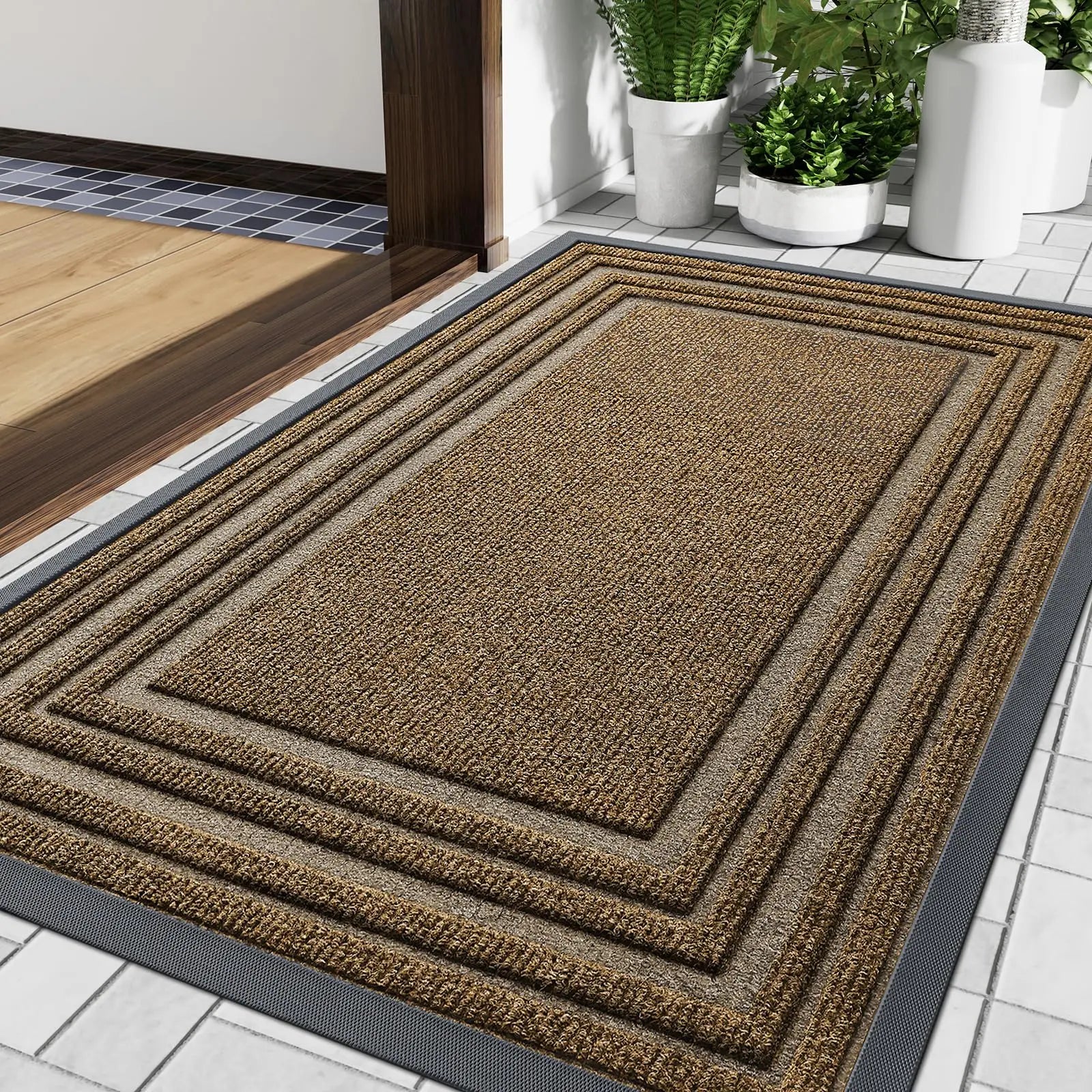 Aenor - Tapis de Porte en Caoutchouc Lourd Antidérapant Intérieur Extérieur
