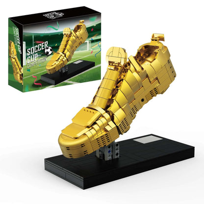 MOC 2026 Football Top Scorer Golden Boot Trophy Building Blocks - Thème sportif : Décoration de bureau idéale et cadeau parfait pour les fans