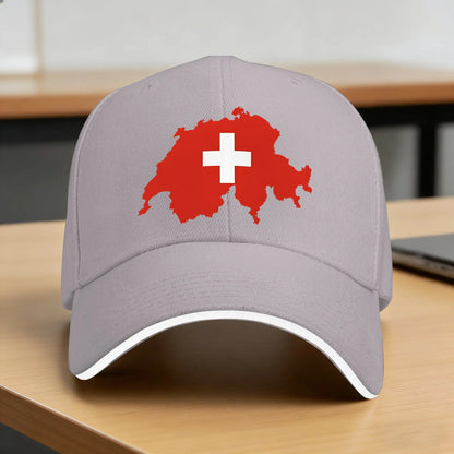 Casquette de baseball avec drapeau et carte de la Suisse, streetwear suisse, chapeaux hip-hop, casquette snapback pour hommes et femmes, sport de plein air, printemps