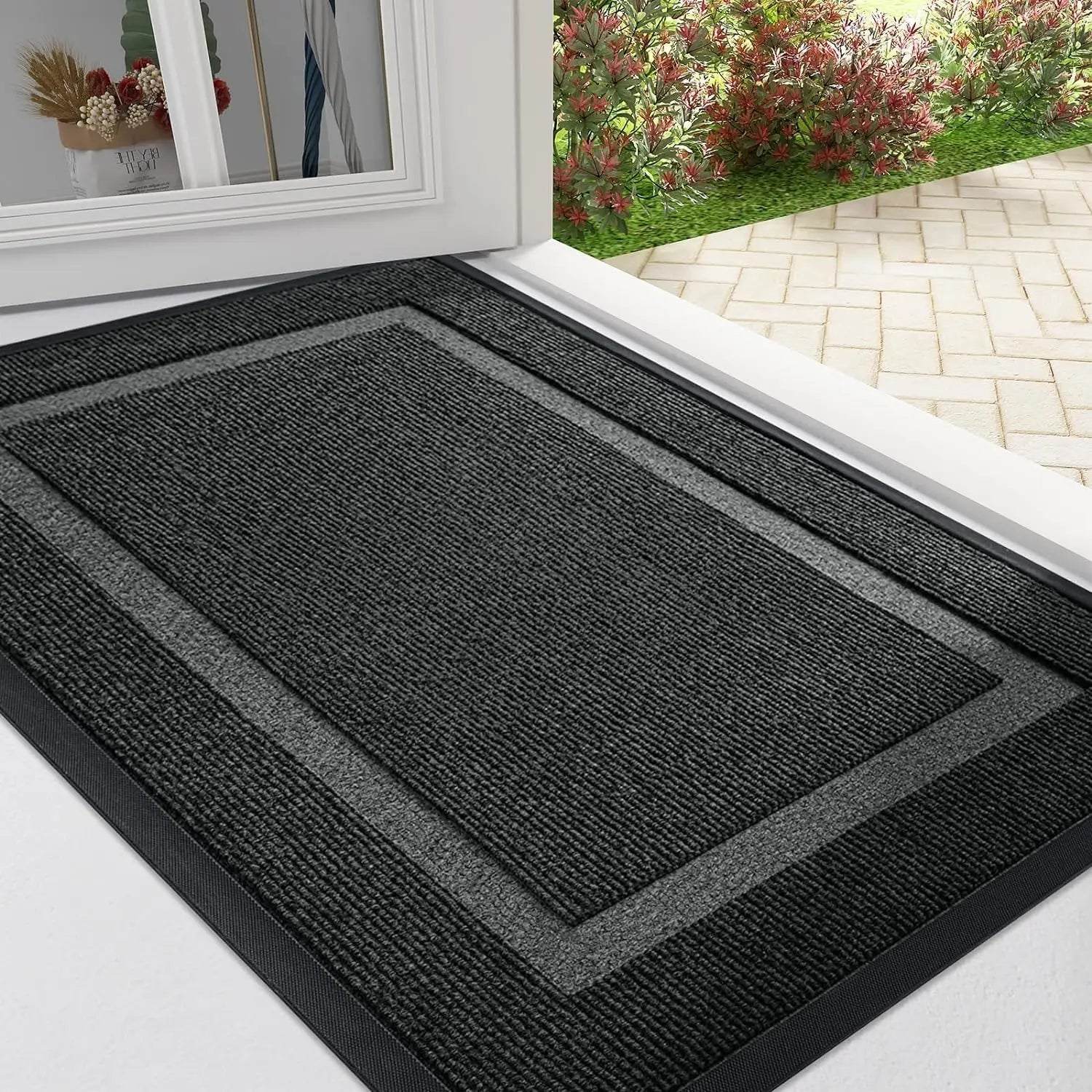 Aenor - Tapis de Porte en Caoutchouc Lourd Antidérapant Intérieur Extérieur