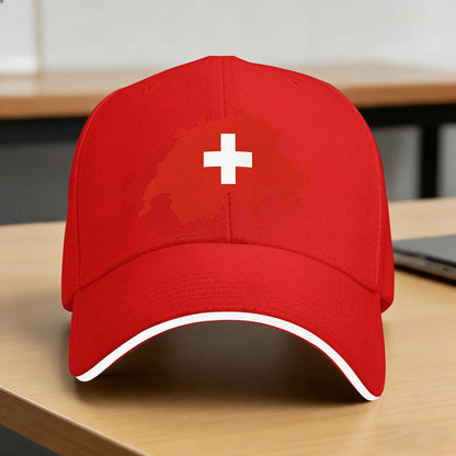 Casquette de baseball avec drapeau et carte de la Suisse, streetwear suisse, chapeaux hip-hop, casquette snapback pour hommes et femmes, sport de plein air, printemps