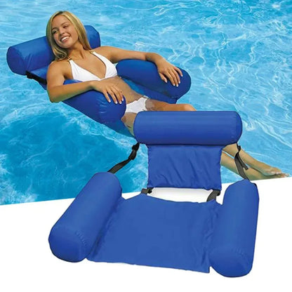 Chaise d'eau gonflable de luxe avec dossier - Chaise longue flottante pour piscine et lac