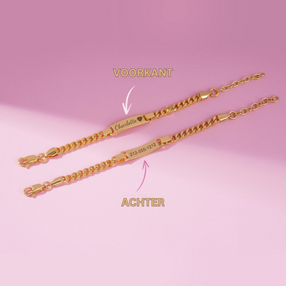 Bracelet bébé doré personnalisé avec prénom gravé