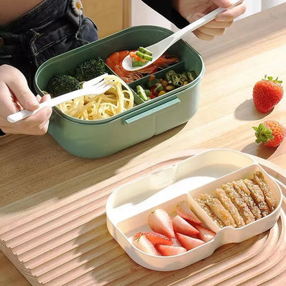 BENTOMATE – Boîte à lunch Bento à deux étages avec couverts pour un usage quotidien