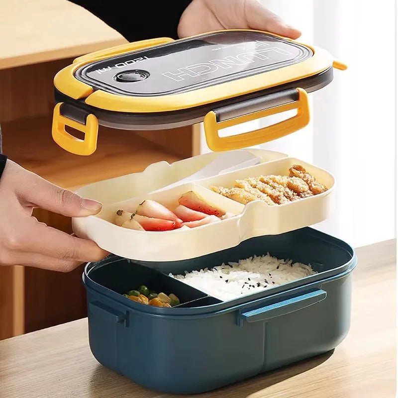 BENTOMATE – Boîte à lunch Bento à deux étages avec couverts pour un usage quotidien