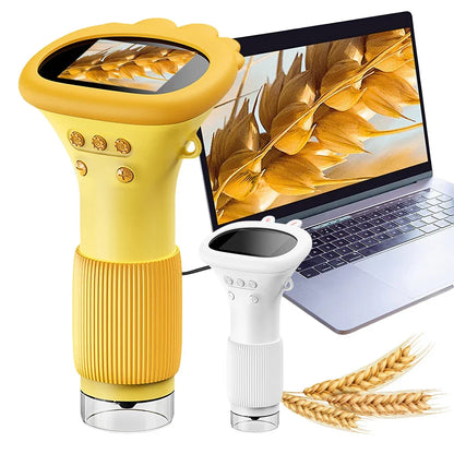OptiLux Elite Microscope de Poche | Grossissement 1000X avec un écran IPS de 2 pouces et 8 lampes LED pour une exploration et une découverte améliorées en déplacement.