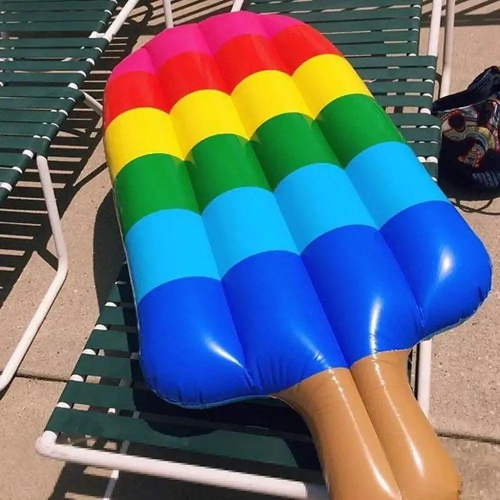 Flotteur de Piscine Gonflable en Forme de Glace – Lounge Arc-en-Ciel Joyeuse pour la Piscine