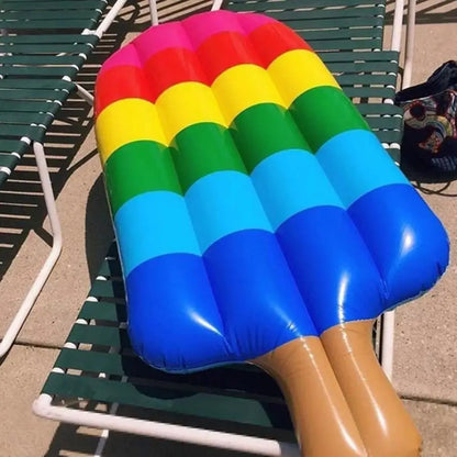 Flotteur de Piscine Gonflable en Forme de Glace – Lounge Arc-en-Ciel Joyeuse pour la Piscine