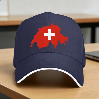 Casquette de baseball avec drapeau et carte de la Suisse, streetwear suisse, chapeaux hip-hop, casquette snapback pour hommes et femmes, sport de plein air, printemps