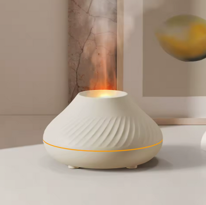 Diffuseur D’Huiles Essentielles Volcanique Avec Lampe À Flamme Colorée Et Humidificateur USB 130ml