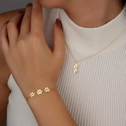Bracelet patte de chien personnalisé avec prénom gravé