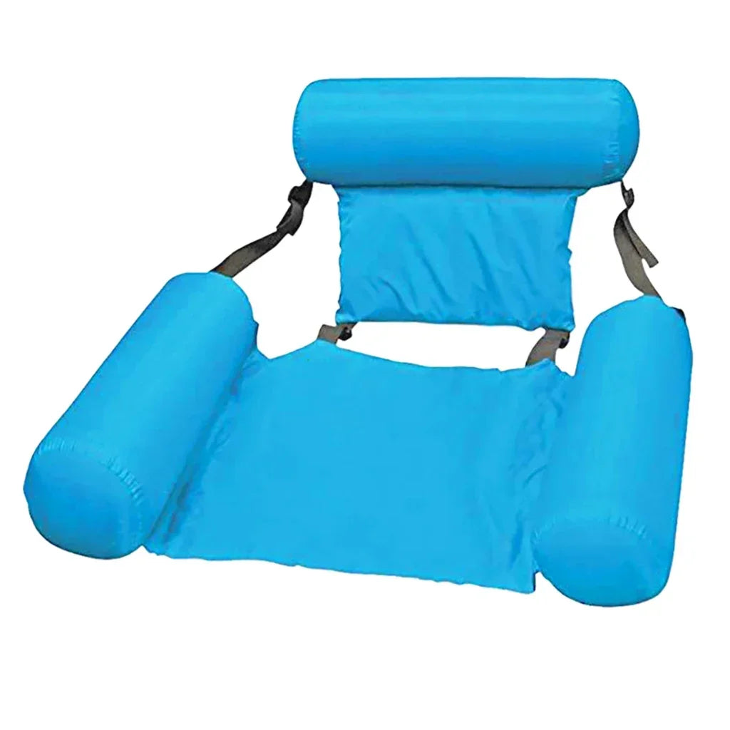 Chaise d'eau gonflable de luxe avec dossier - Chaise longue flottante pour piscine et lac