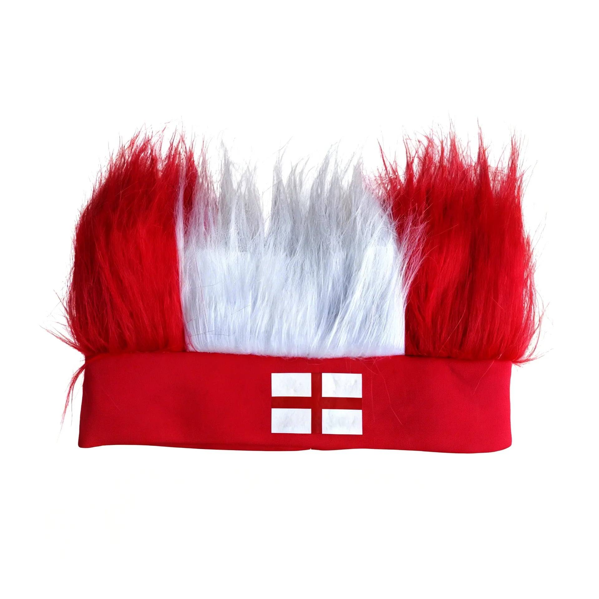 Bandeau Perruque pour Supporters de Football avec Autocollant Drapeau National, Bandeau Poilu, Perruques Chapeau Fou de Football, Accessoires de Costume pour Événements Sportifs
