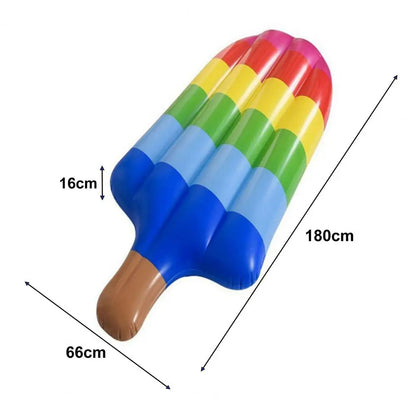Flotteur de Piscine Gonflable en Forme de Glace – Lounge Arc-en-Ciel Joyeuse pour la Piscine