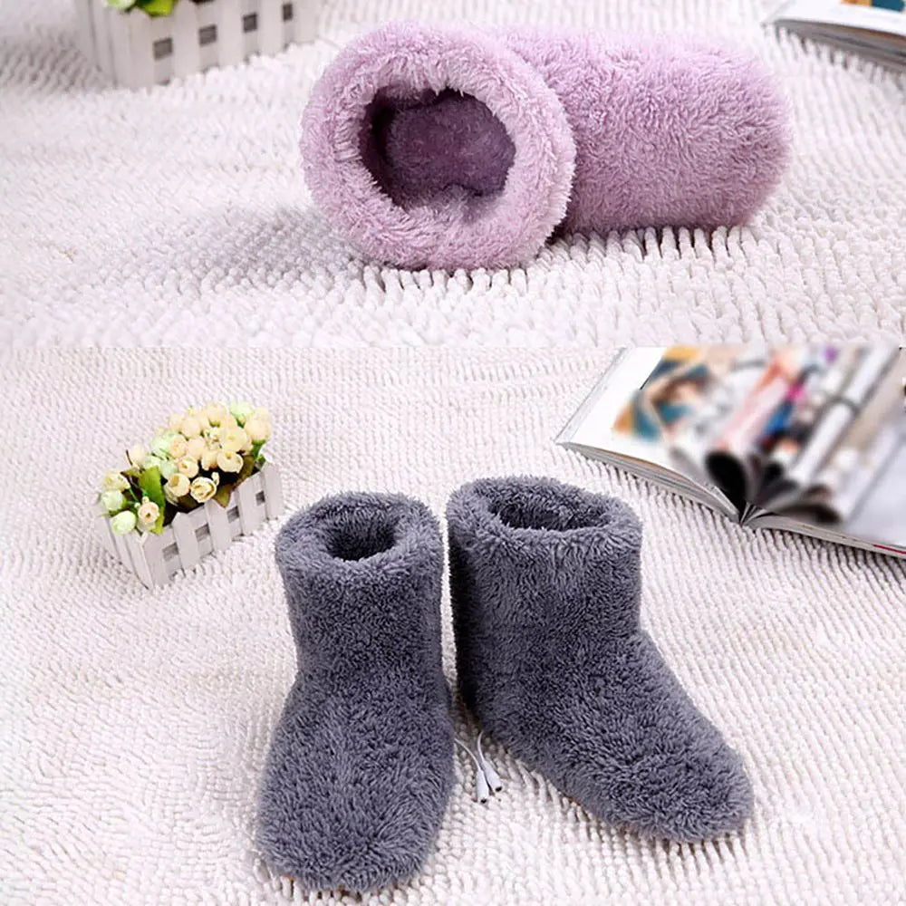 Pantoufles chauffantes en peluche - chaleur USB jusqu’à 45 °C