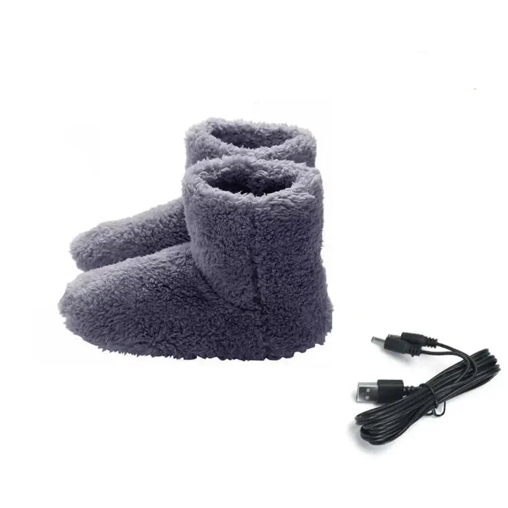 Pantoufles chauffantes en peluche - chaleur USB jusqu’à 45 °C