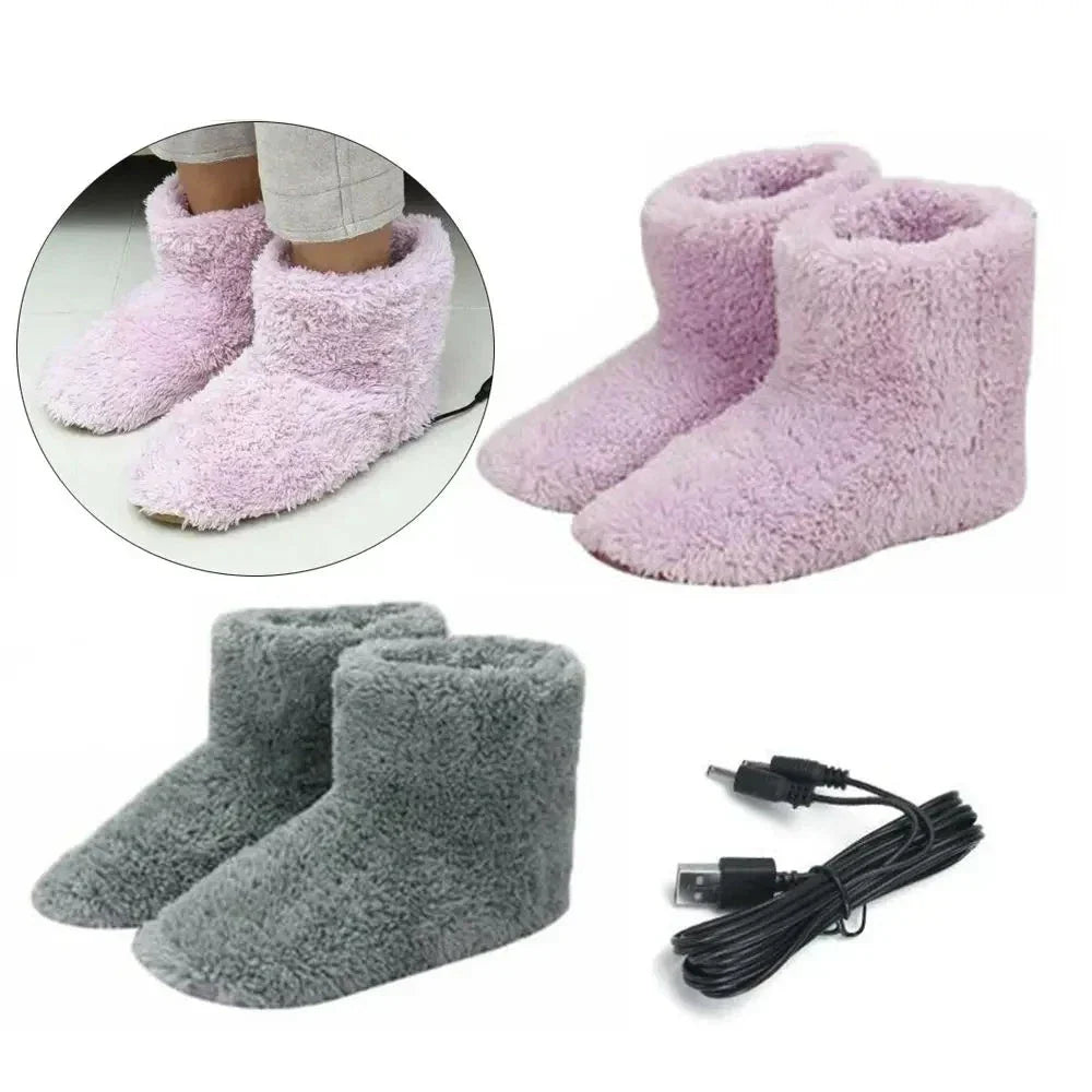 Pantoufles chauffantes en peluche - chaleur USB jusqu’à 45 °C
