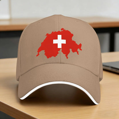 Casquette de baseball avec drapeau et carte de la Suisse, streetwear suisse, chapeaux hip-hop, casquette snapback pour hommes et femmes, sport de plein air, printemps