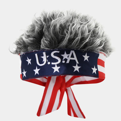 Nouveauté 2026 : Bandeau Perruque, Chapeau de Fan Sportif Inspiré des Drapeaux Nationaux, Casquette Amusante à Cheveux Artificiels pour Match de Football et Fête