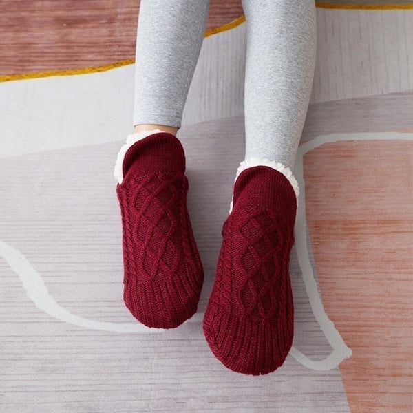 Pantoufles en tricot doublé - chaleur douce pour l’hiver