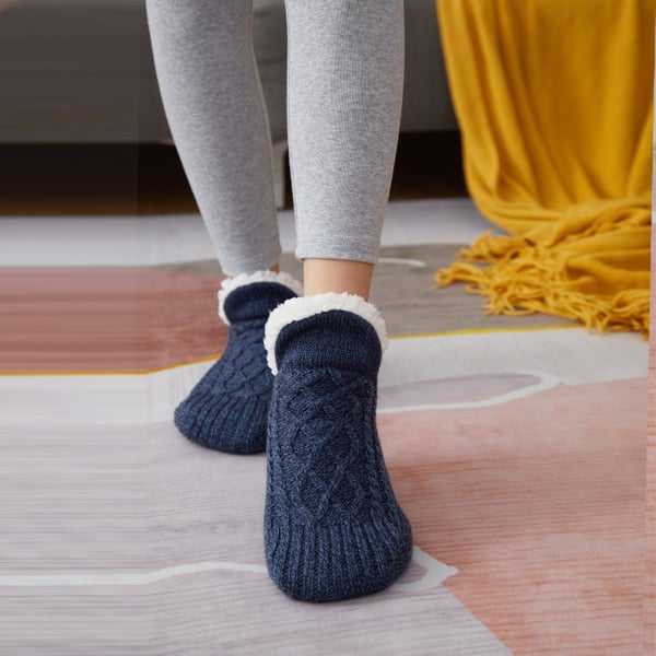 Pantoufles en tricot doublé - chaleur douce pour l’hiver