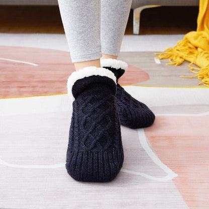 Pantoufles en tricot doublé - chaleur douce pour l’hiver