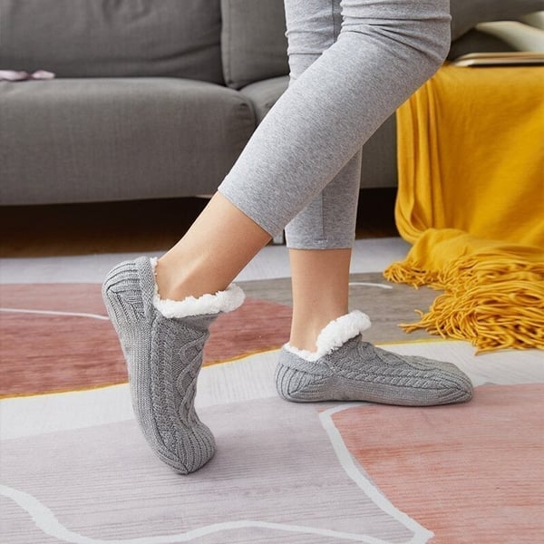 Pantoufles en tricot doublé - chaleur douce pour l’hiver