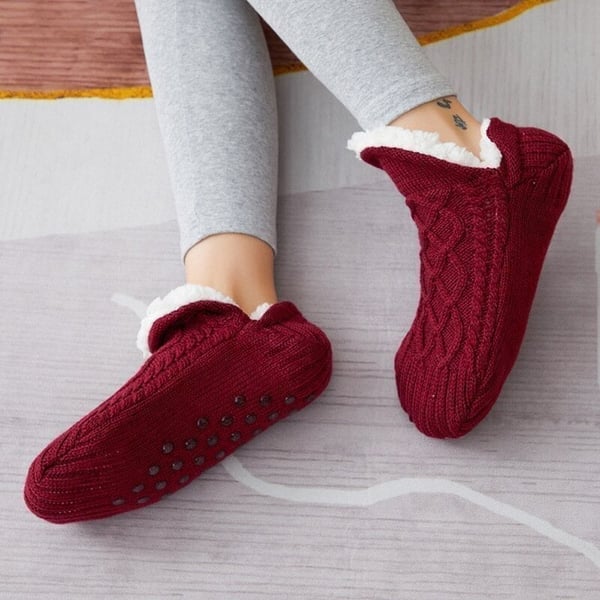 Pantoufles en tricot doublé - chaleur douce pour l’hiver