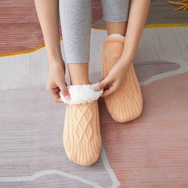 Pantoufles en tricot doublé - chaleur douce pour l’hiver