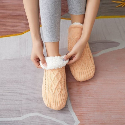 Pantoufles en tricot doublé - chaleur douce pour l’hiver
