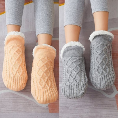 Pantoufles en tricot doublé - chaleur douce pour l’hiver