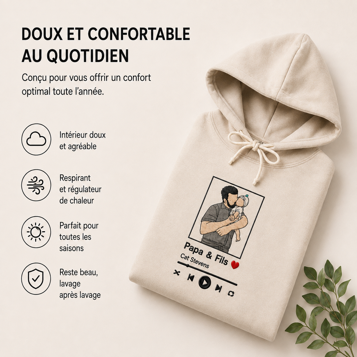 Sweat ou t-shirt brodé avec votre photo, portrait personnalisé