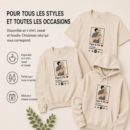 Sweat ou t-shirt brodé avec votre photo, portrait personnalisé
