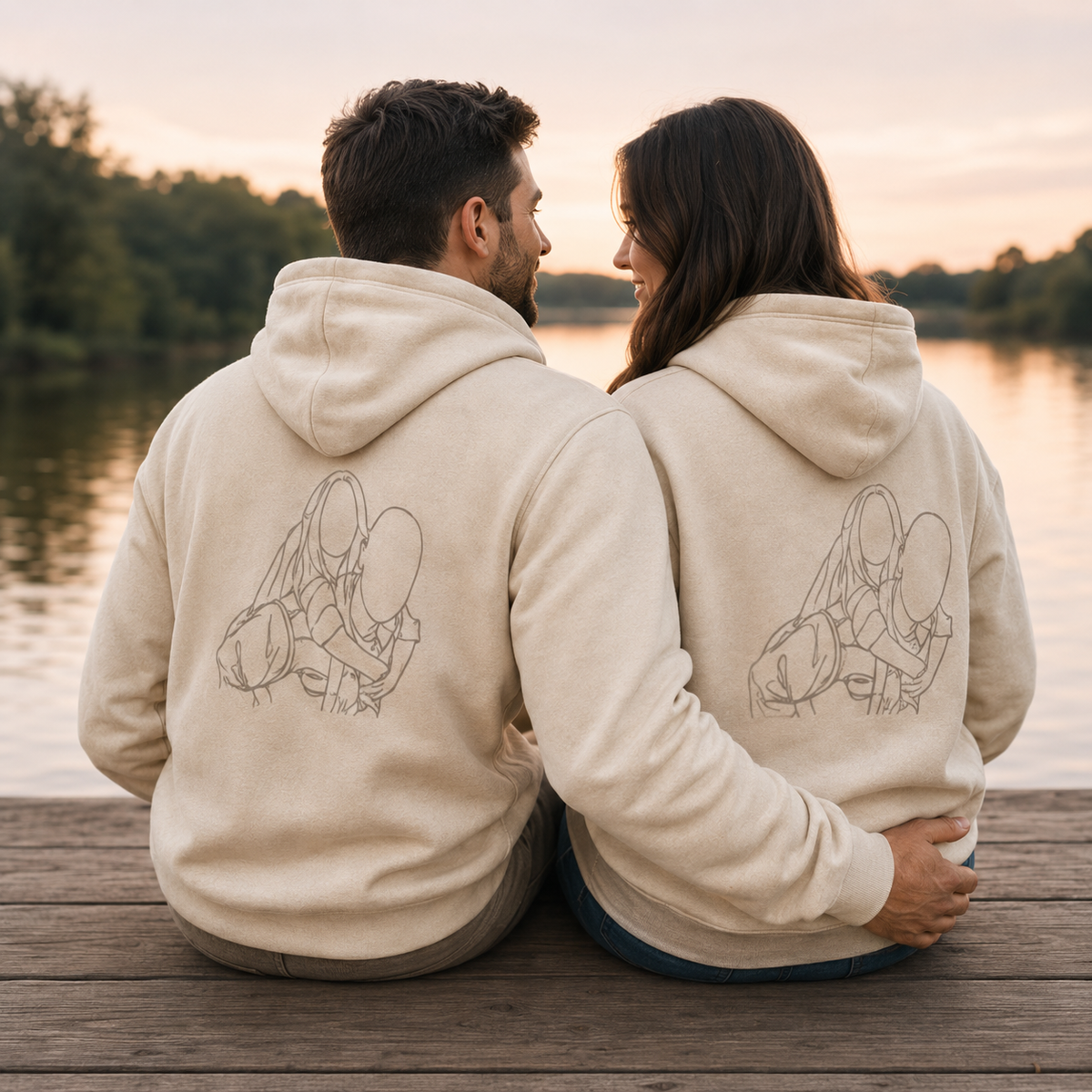 Sweat ou t-shirt brodé avec votre photo, portrait personnalisé