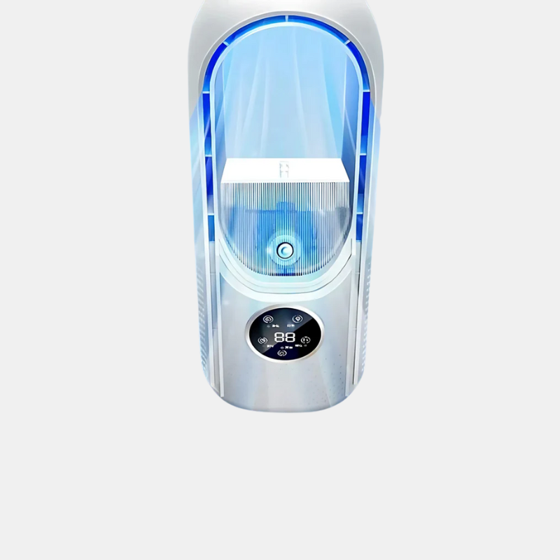 Rafraîchisseur d’Air USB Sans Pales avec Humidificateur, 6 Vitesses & Minuterie