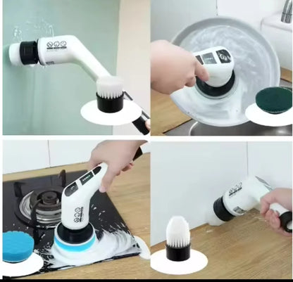 Brosse de nettoyage électrique 9-en-1 - nettoyez sans vous pencher