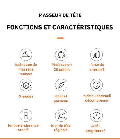 Appareil de Massage du Cuir Chevelu – Relaxation Instantanée, Lumière Rouge et Stimulation Capillaire - Rondor