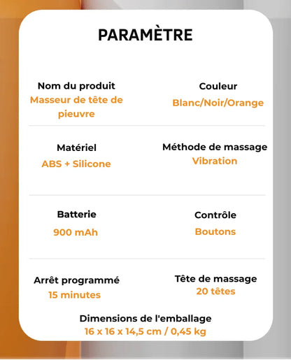 Appareil de Massage du Cuir Chevelu – Relaxation Instantanée, Lumière Rouge et Stimulation Capillaire - Rondor
