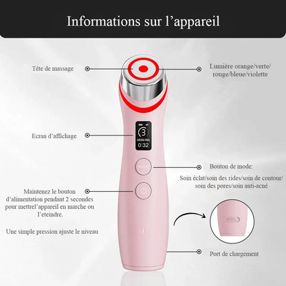 Appareil Facial 5‑en‑1 – LED Multicolore, EMS & Purification - Rondor