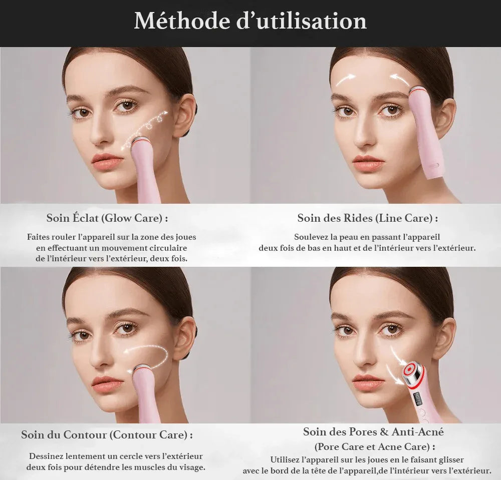 Appareil Facial 5‑en‑1 – LED Multicolore, EMS & Purification - Rondor