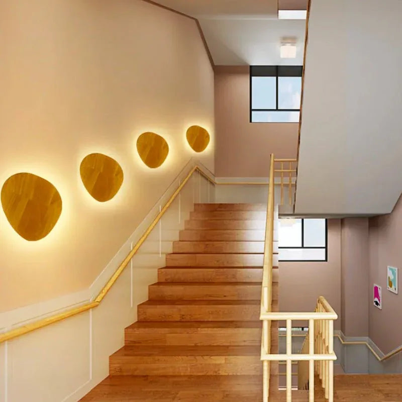 Applique Murale en Bois Naturel – Éclairage LED Contemporain pour Chambre et Salon - Rondor
