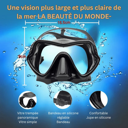 AquaElite Luxe Masque de Plongée & Ensemble de Snorkel | Conception professionnelle avec technologie anti - buée pour une visibilité et un confort optimaux - Rondor