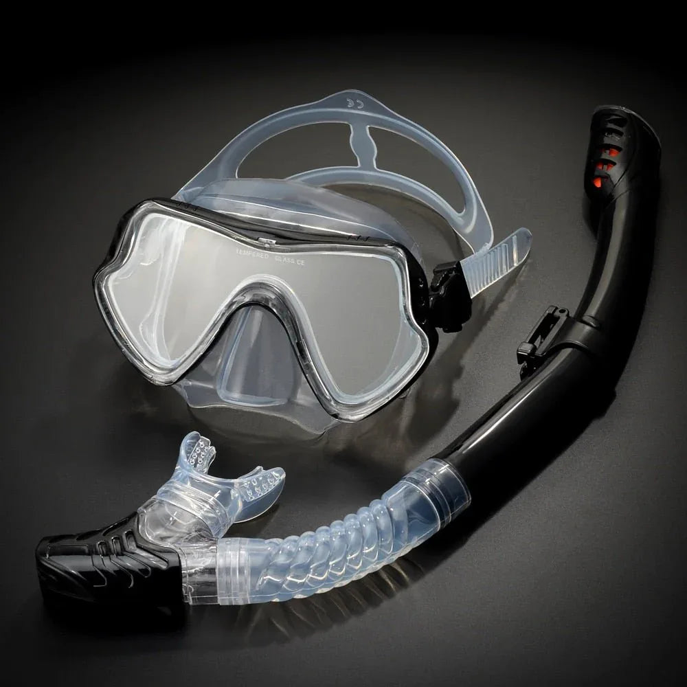 AquaElite Luxe Masque de Plongée & Ensemble de Snorkel | Conception professionnelle avec technologie anti - buée pour une visibilité et un confort optimaux - Rondor