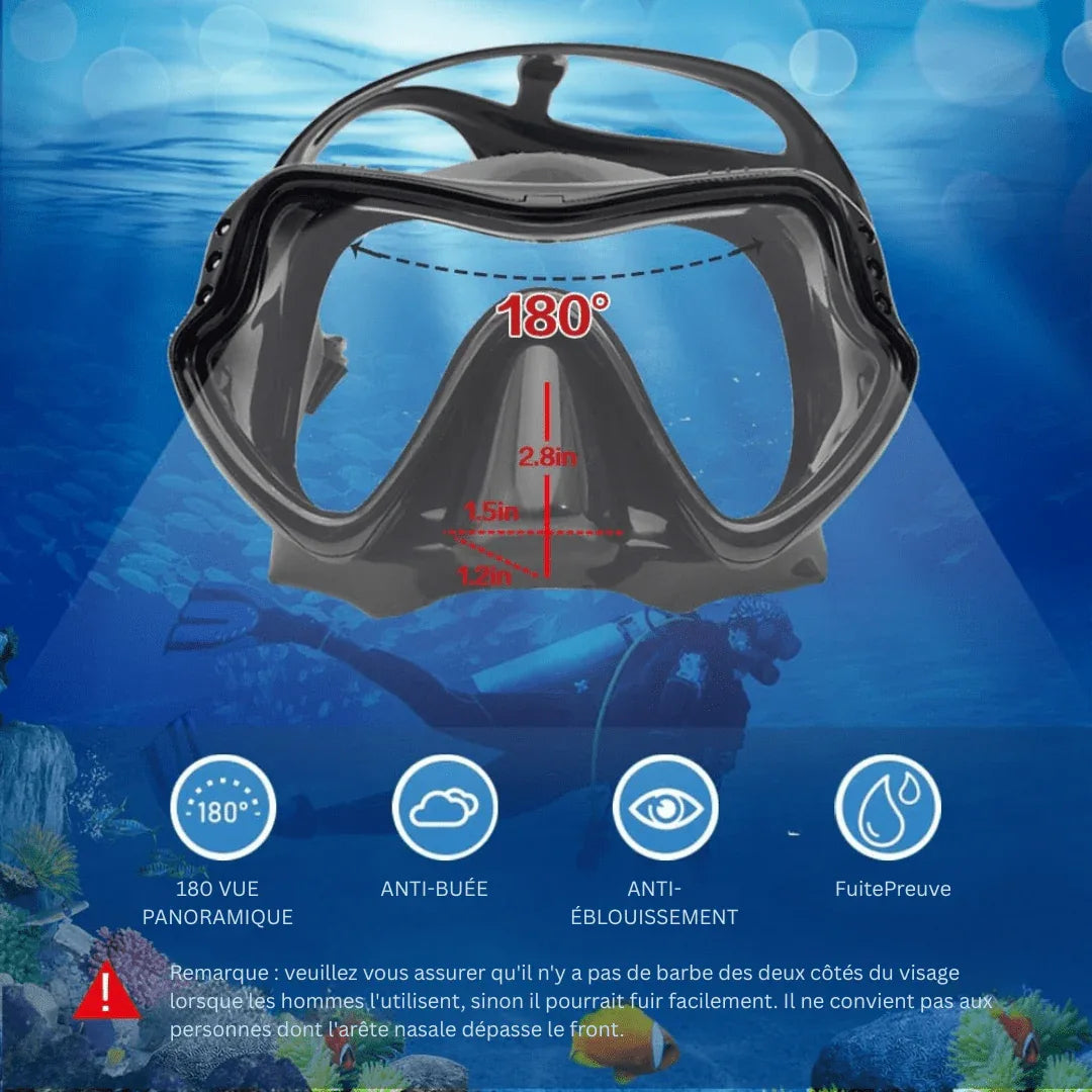 AquaElite Luxe Masque de Plongée & Ensemble de Snorkel | Conception professionnelle avec technologie anti - buée pour une visibilité et un confort optimaux - Rondor