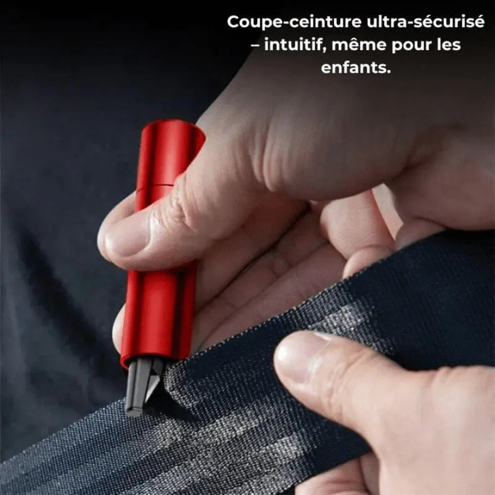 AutoSecours™ – Outil de Sécurité Automobile Coupe - Ceinture & Brise - Vitre d’Urgence - Rondor