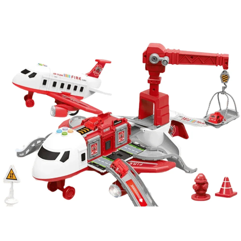 Avion Jouet Interactif avec Voitures – Set de Jeu et Rangement de Véhicules pour Tout - Petits - Rondor