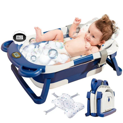 Baignoire Bébé Pliable avec Matelas Ergonomique, 0–24 Mois | RONDOR - Rondor